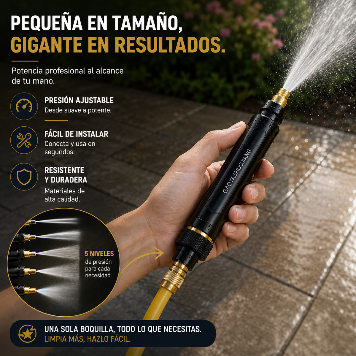 Boquilla Regulable de Alta Presión