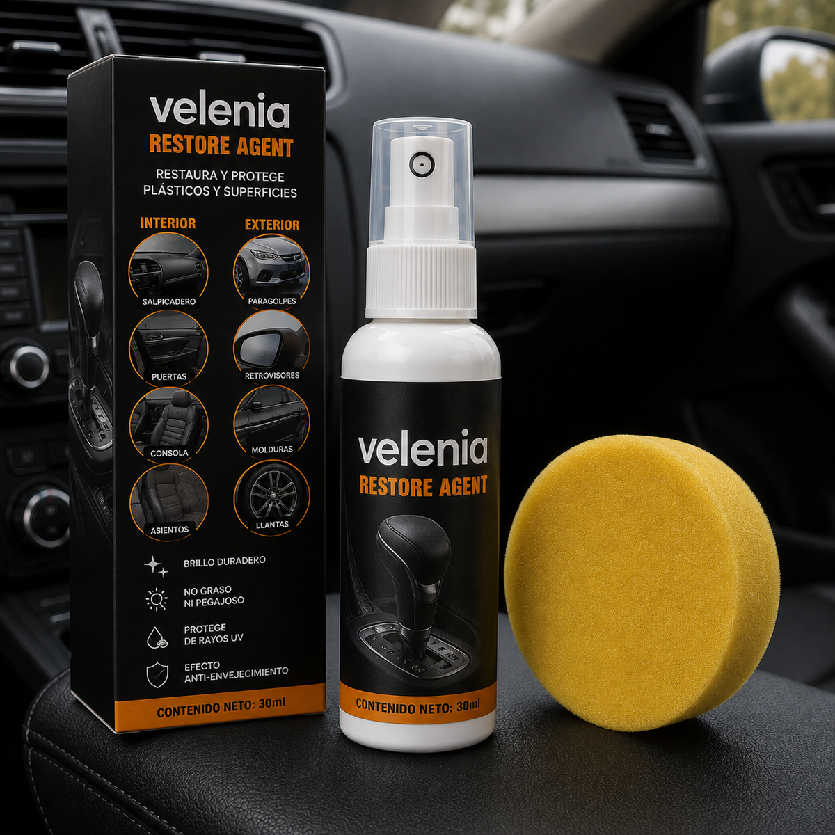 Spray Restaurador e Limpador para Carro