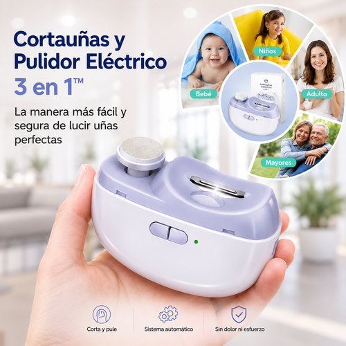 Cortaúñas y Pulidor Eléctrico 3 en 1